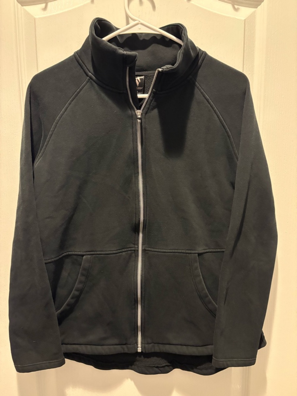 Sketchers Full Zip Black Fleece Lined Jacket Women’s Size Large Mock Neck